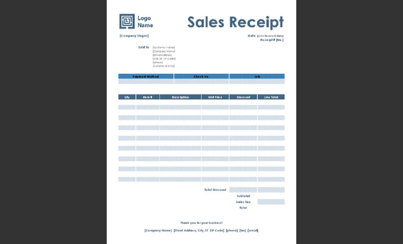 free receipt template excel