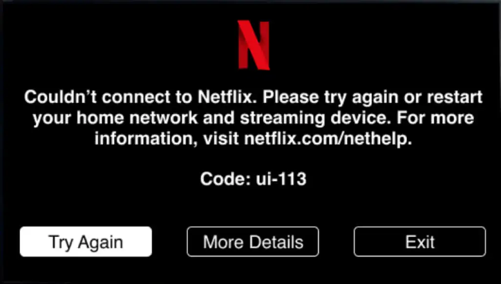Ps4 Netflix error code ui-113 