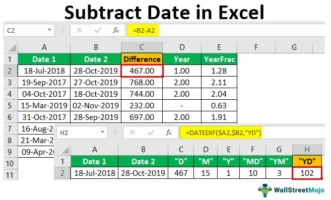 How To Subtract Dates In Excel The Tech Edvocate