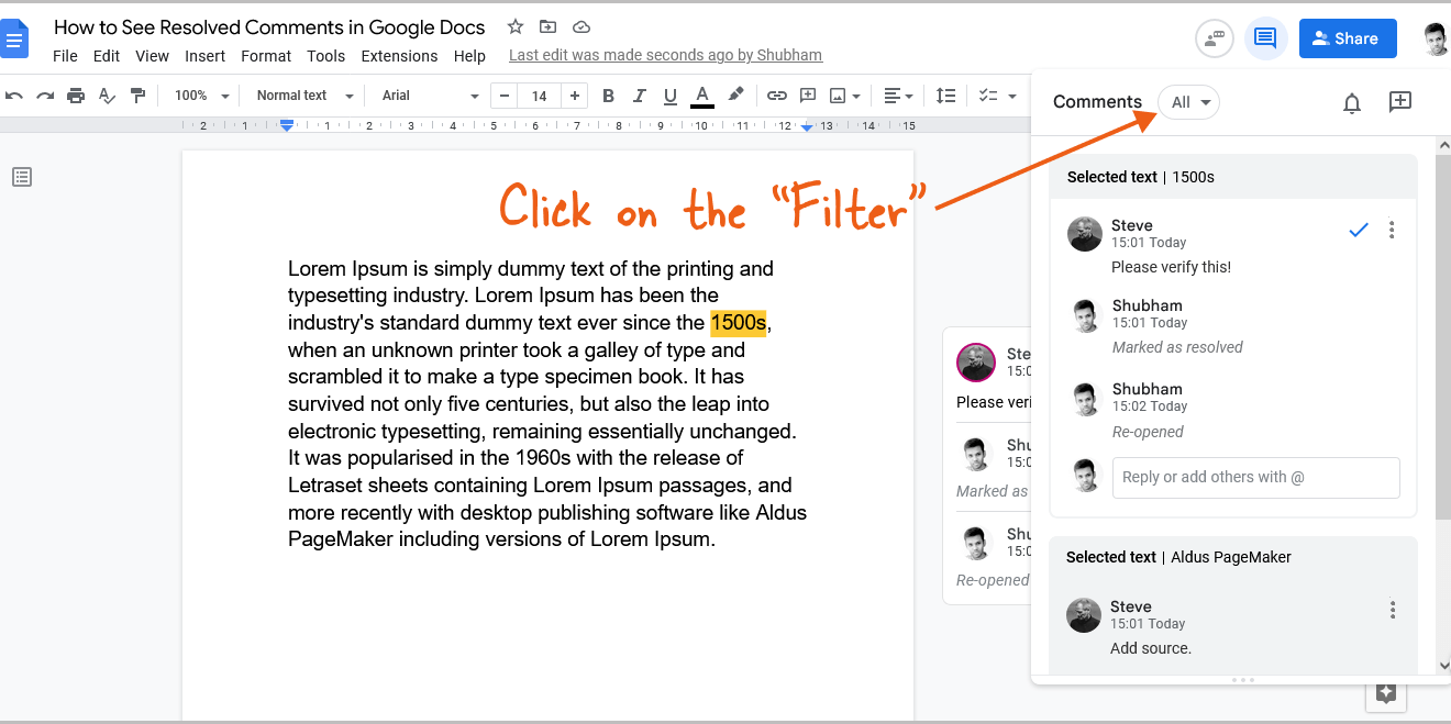 How to use Google Docs comments