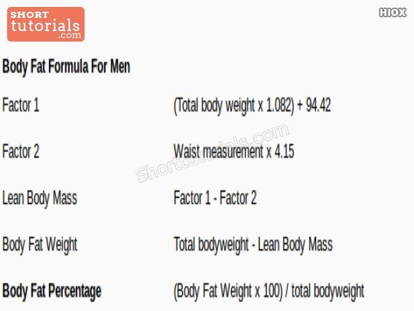 Body Fat Calculator - Calculate Percentage of Body Fat