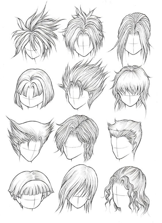 procreate brushes female hairstyle avatar secondary anime hair line art  Photoshop brushes - Procreate brushes